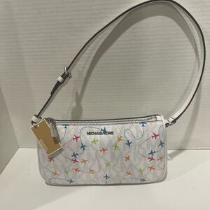 Michael Kors White Shoulder Bag with Adjustable Strap